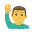 :man raising hand: