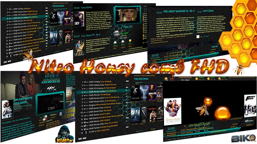 Nitro Honey comb FHD Enigma2 Skin