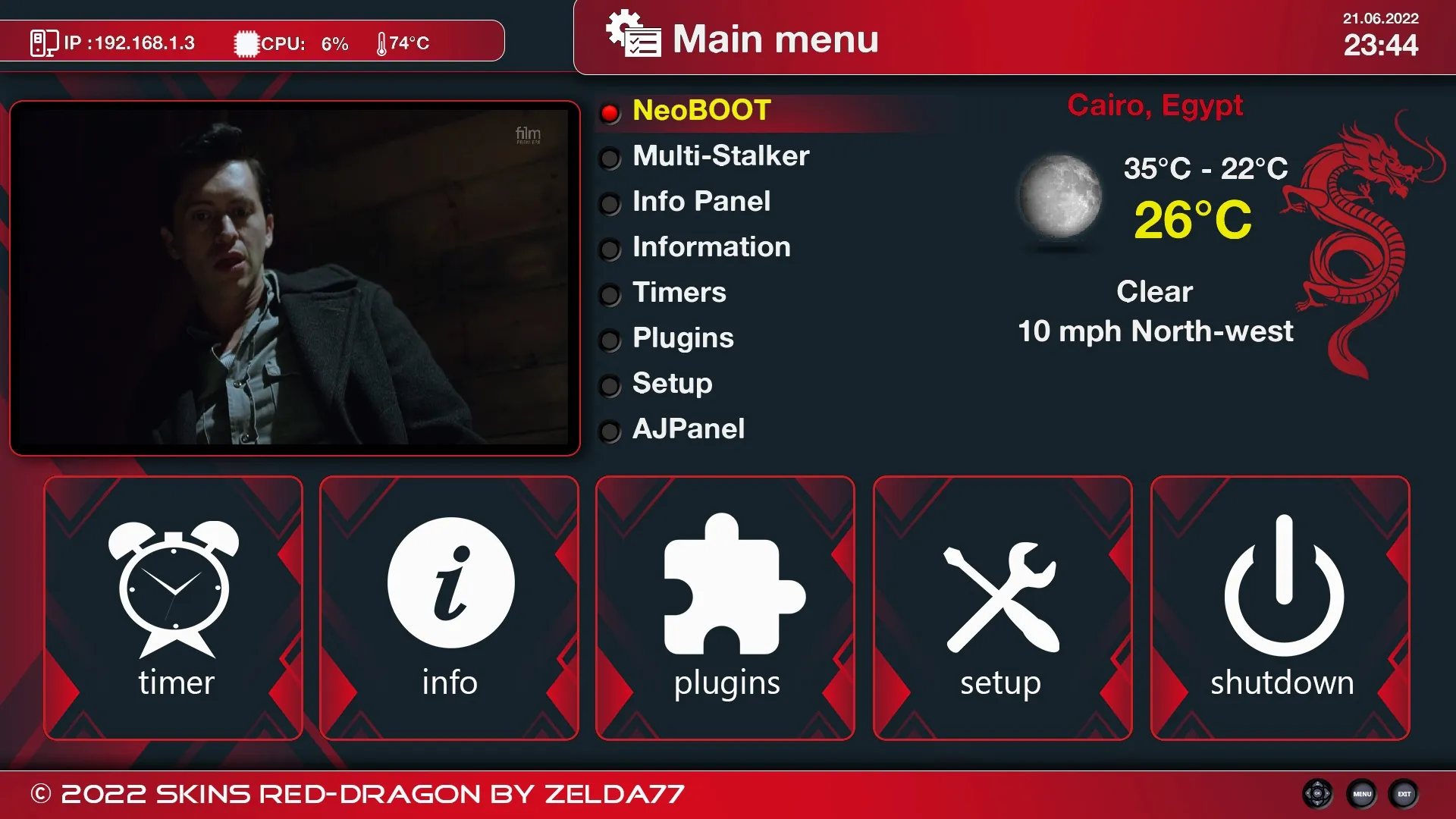 Red-Dragon-FHD Enigma2 Skin