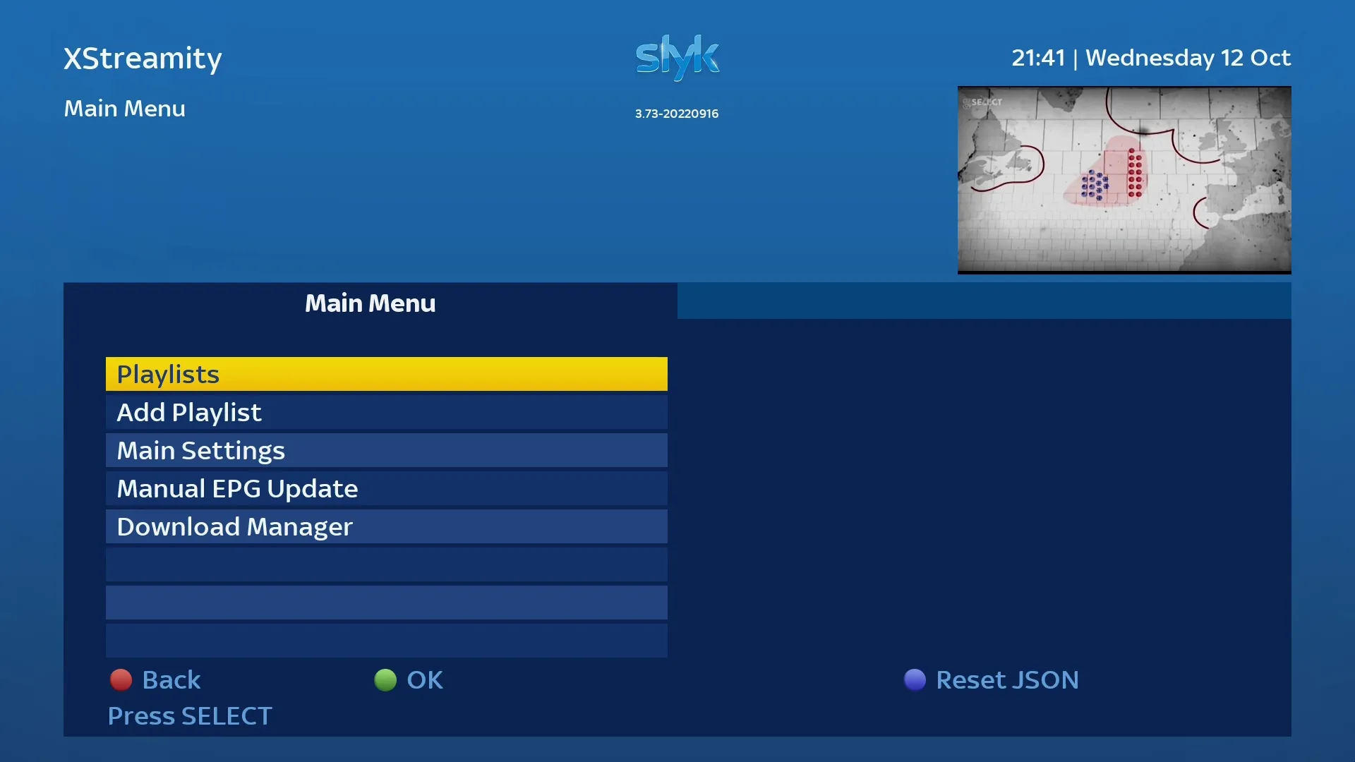X-Streamity - Xtream Codes IPTV Player - SLYK Skin