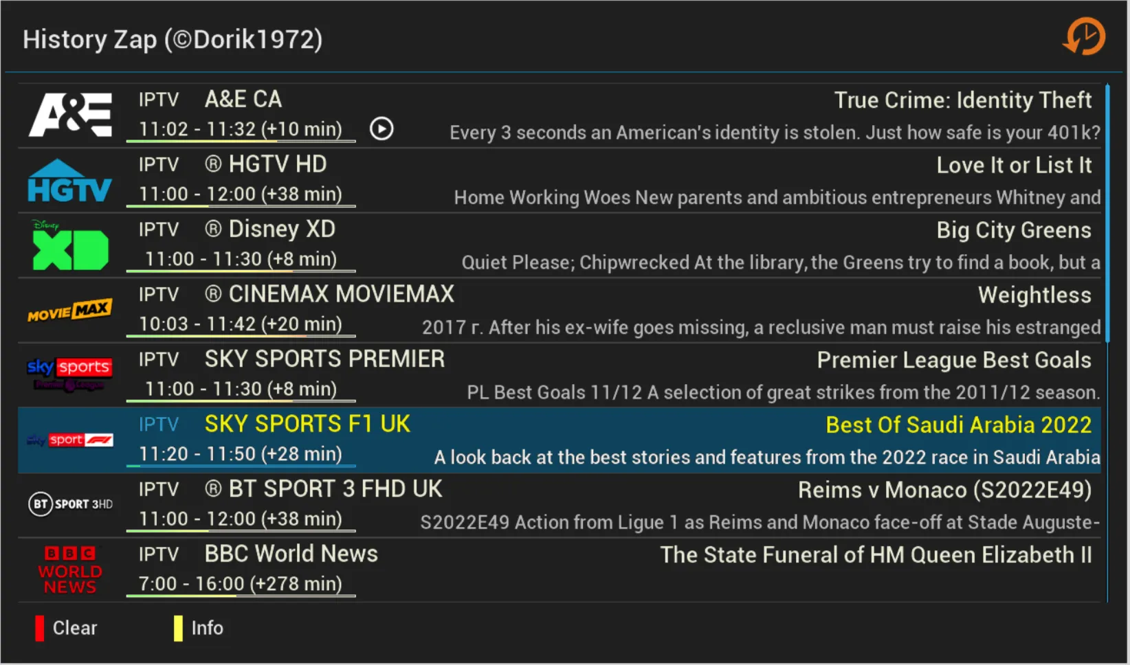 History Zap Selector plugin by ©Dorik1972