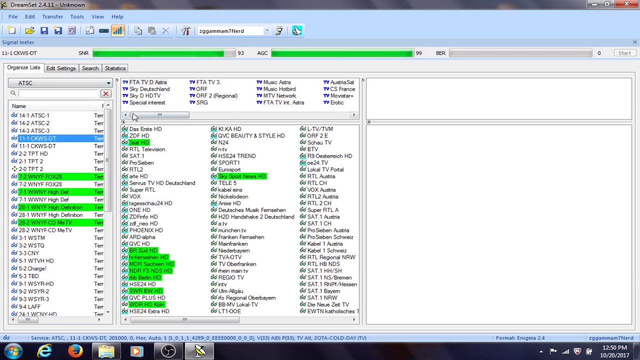 Dreamset Settings Editor ~ Channel editor For Enigma1, Enigma2, Neutrino formats on ZGemma H7