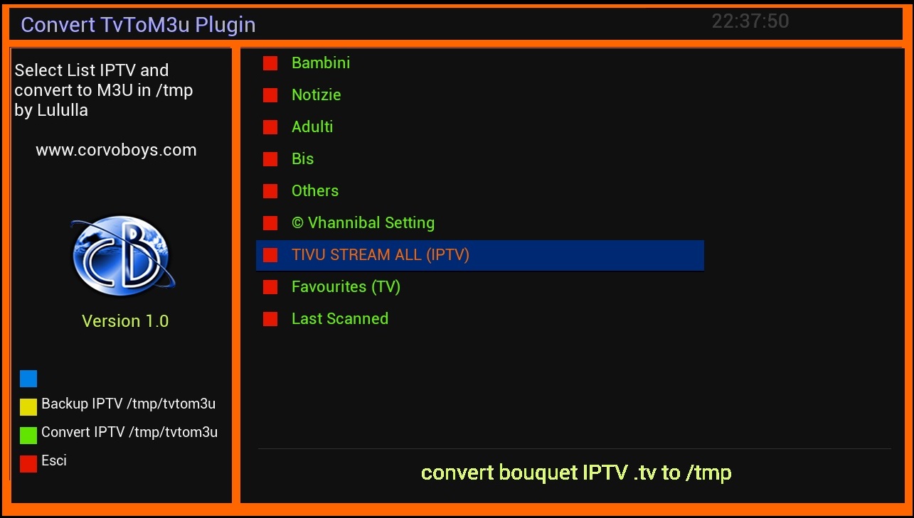 Convert TvToM3u Panel