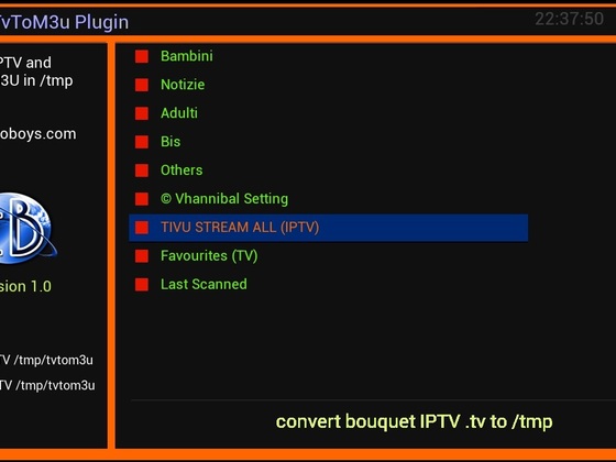 Convert TvToM3u Panel