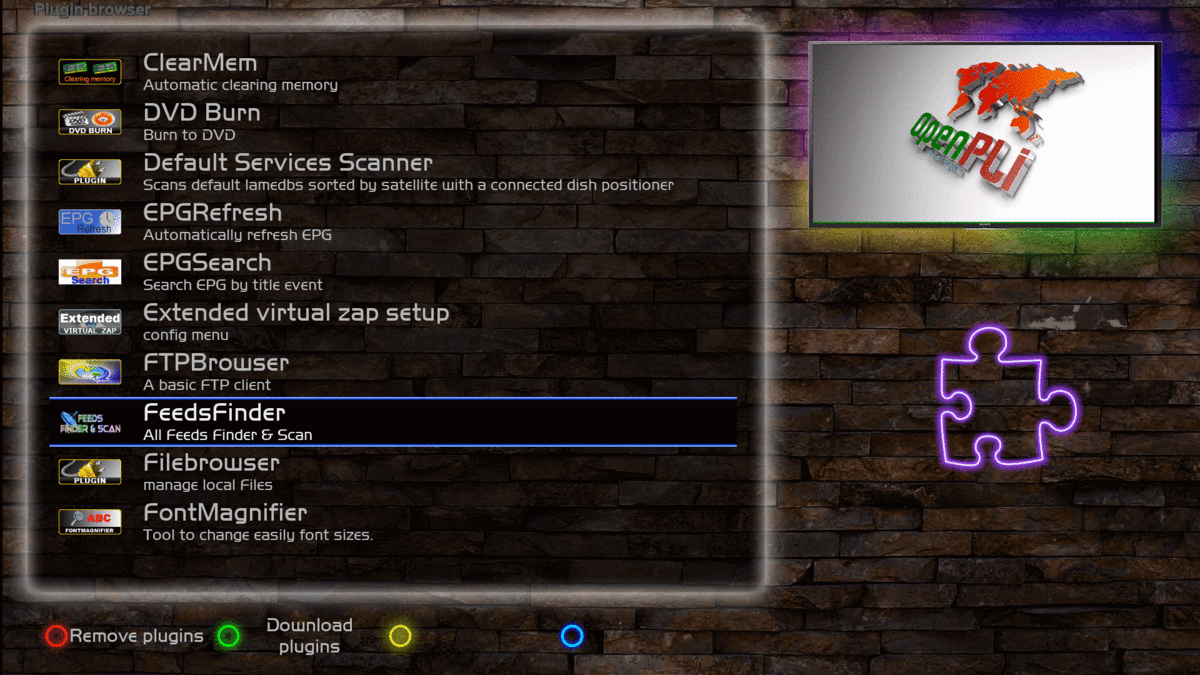 FeedsFinder Enigma2 Plugin